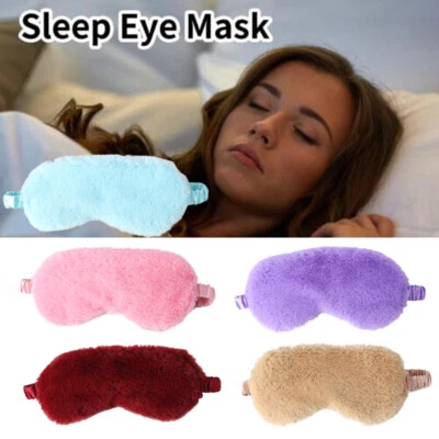 3D Plush Eye Cover Fluffy Hair Sleep Eye Mask Sleep Aid Travel Relax Soft Pa ❀ - Image 1 of 4