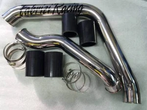 TUBO TUBI INOX  INTERCOOLER  ALFA 156  1.9 JTD CON MANICOTTI SILICONICI NERI  - Imagen 1 de 3