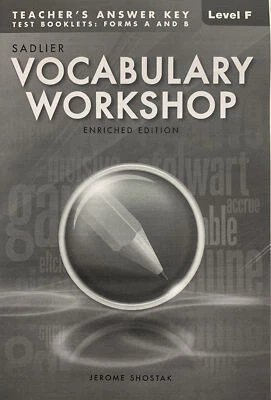 VOCABULARY WORKSHOP ENRICHED EDITION - ANSWER KEY FOR LEVEL F FORMS A & B - Image 1 of 2