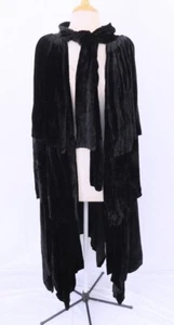 Antique 20s 1920s Flapper Girl Dramatic Triple Tiered Velvet Opera Cape Cloak M - Picture 1 of 9