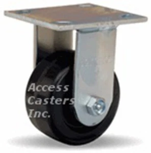 R-524-P 4" x 2" Hamilton Medium Duty Rigid Plate Caster, Phenolic Wheel - Picture 1 of 2