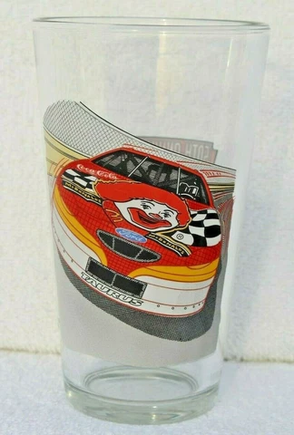Vintage Bill Elliott McDonalds Red Ford Taurus NASCAR 50thAnniversary Pint Glass Cover