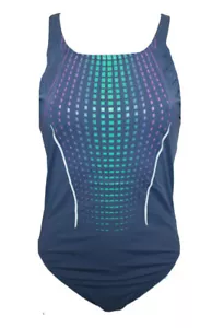 BADEANZUG SCHWIMMANZUG 8630054 ARENA W FADER HIGH ONE PIECE NAVY BUNT Gr. 46 - Bild 1 von 2