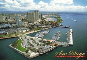 Postal continental Ariel View of San Diego California - Imagen 1 de 2