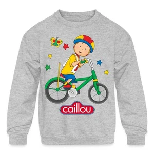 Caillou Rides His Bicycle Kids' Crewneck Sweatshirt - Picture 1 of 13