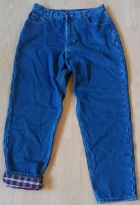 Eddie Bauer Denim Jeans blau Größe 16 Flanell gefüttert - Bild 1 von 11