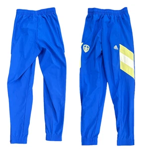 Leeds United Men's Trousers adidas Football Blue Track Pants - New - Picture 1 of 3