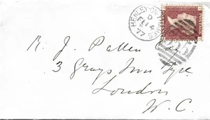 GB 1873 1d Red Pl.134 Cover with Henley on Thames 355 Duplex to London - Picture 1 of 2
