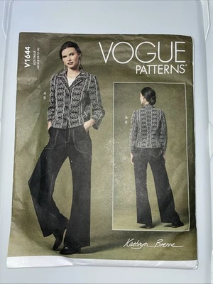 Vogue V1644 Kathryn Brenne Jacket and Pants Uncut Sewing Pattern 8-14 New UNCUT - Image 1 of 2