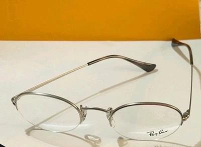 Ray-Ban Oval Half Rimless Eyeglasses RB6547 2538 49□22 145 Frame Only Silver New - Image 1 of 4