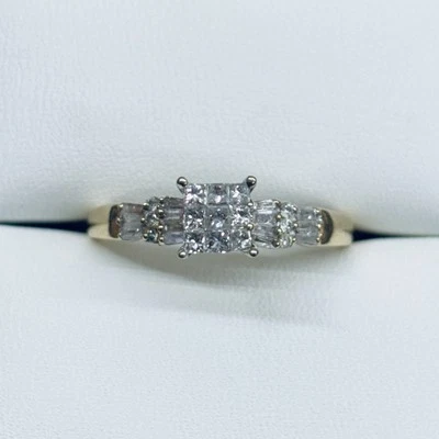 1/2ct 14k Yellow Gold Princess Cut Diamond Engagement Wedding Ring Size 10.5 - Image 1 of 4