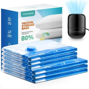 Bolsas de almacenamiento de vacío y compresión para ropa paquete de 5 bolsas reutilizables para ahorrar espacio - Imagen 1 de 8