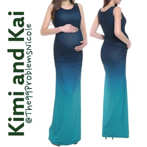 Kimi and Kai Women's Sonia Ombré Maternity Maxi Dress - Picture 1 of 9