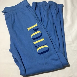 Polo Ralph Lauren boys XL (18-20) terry sweatpants leg logo light blue casual - Picture 1 of 9