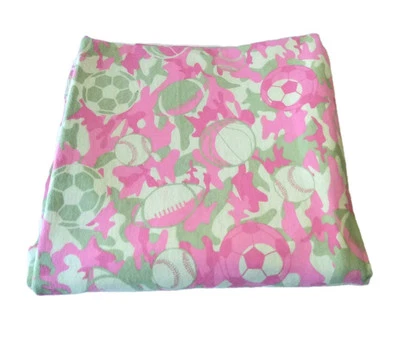 Sports Camo Print Pink Green Flannel Fabric 2.5 Yards Springs Creative Girl Baby - Image 1 of 4