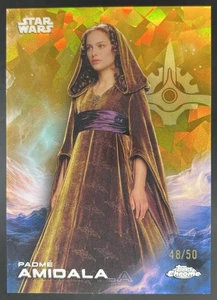 2025 Topps Chrome Star Wars Sapphire Padme Amidala GOLD Sapphire /50 #141 - Picture 1 of 2