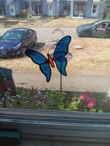 Schmetterling Buntglas Sonnenfänger hängend Fenster Dekoration 4"x4,5 Prestine  - Bild 1 von 6