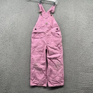Carhartt Overalls Girls Size 5 Pink Bib Kids Baby Toddler Duck Canvas Carpenter - Picture 1 of 17
