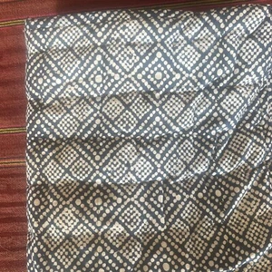 Pair/2 C Studio QUILTED “INDIGO BAY” SHAMS Blue White Geometric Diamond Dot - Picture 1 of 6