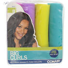 Conair Foam Rollers Big Curls Hair Rollers One Size Assorted Colors 8 Ct