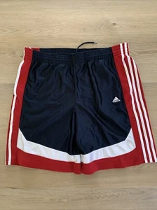 Pantaloncini sportivi Adidas rosso bianco blu basket uomo grandi usati coulisse - Foto 1 di 11