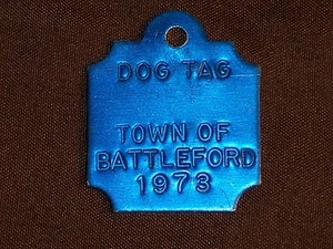 Vintage Town of Battleford 1973 Dog Tax Tag License Canada cf8 - Picture 1 of 2