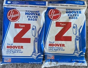 Lot Of 2 Genuine Hoover 3(6) Pack Type Z Upright Vacuum Bags - Picture 1 of 2