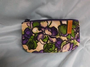 DONNA SHARP SET OF 3 COSMETIC BAGS TRAVEL CASE PURPLE GREEN FLORAL 3 SIZES NEW - Picture 1 of 7
