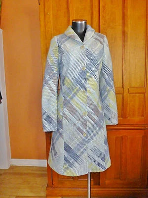 DE COLECCIÓN Italia MISSONI Pastel Cuadros Tejido Lana Mohair Largo SLV ABRIGO CHAQUETA talla 42 Foto 1 de 4