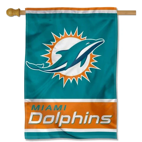 Miami Dolphins Primary Logo House Flag Cover