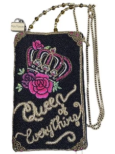 MARY FRANCES Queen Of Everything Beaded Crossbody Handbag Chain Strap - Picture 1 of 12