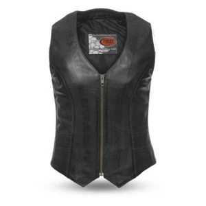 First Manufacturing Leather Savannah Women's Motorcycle Vest 3XL FIL544SDM-XXXL - Picture 1 of 6