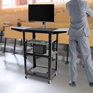 Supporto per postazione di lavoro mobile computer scrivania regolabile carrello PC supporto monitor - Foto 1 di 21