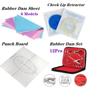 Rubber Dam Starter Set Kit with Frame Punch Clamps Dental Instruments Dam Sheets - Picture 1 of 37