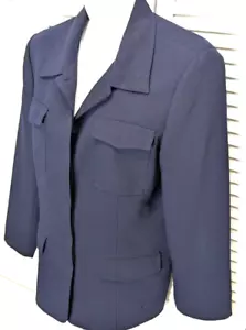 Blazer donna blu navy taglia 10, 4 tasche stile safari business casual - Foto 1 di 15