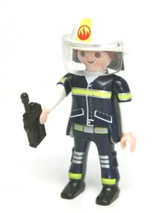 Playmobil Figure Fire Station Female Woman Firefighter w/ Helmet Radio Freckles - Picture 1 of 1