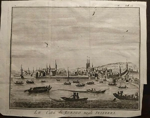 Zurigo Zürich Svizzera Limmat Salmon Albrizzi  sec. XVIII - Imagen 1 de 4