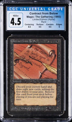 1993 MAGIC: THE GATHERING LIMITED EDITION ALPHA RARE CONTRACT FROM BELOW CGC 4.5 - Image 1 of 2