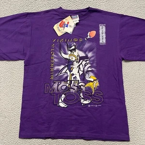 Vtg Randy Moss Minnesota Vikings Shirt Mens XL Purple Dead Stock NFL Football - Picture 1 of 11
