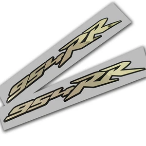 Autocollants Graphiques De Moto 954RR Or Chrome Sur Noir X 2 - Picture 1 of 3