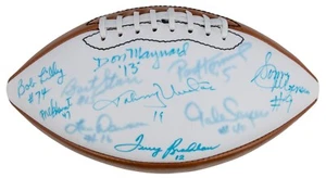 Johnny Unitas Joe Namath Bart Starr Hall OF Fame Multi Signed Football Beckett - Picture 1 of 3
