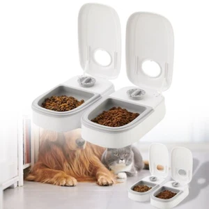 2x Automatic Pet Feeder Cat Dog Food Dispenser Dish Timer Bowl Auto Feeder - Picture 1 of 8