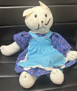 PRIMITIVE HANDMADE KITTY CAT Doll Shelf Sitter  Folk Art 18” - Picture 1 of 5