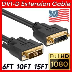 Cable de Extensión DVI de Doble Enlace Cable DVI-D Extensor HDTV Monitor Cable M/F - Imagen 1 de 6