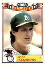 1989 Topps Glossy #6 Jose Canseco   1988 All-Star Oakland Athletics