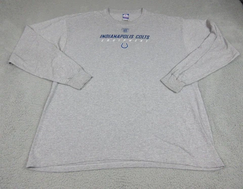 Indianapolis Colts Shirt Mens Extra Large Gray Logo Long Sleeve NFL Football Cover