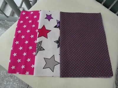 STOFFPAKET 3x Baumwolle Stoffreste 25cm x 35cm Patchwork Basteln DIY  - Bild 1 von 4