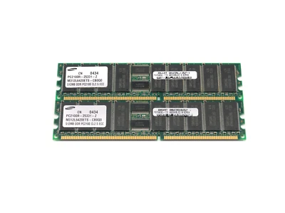 Samsung - M312L6420ETS-CB0Q0 - 512MB DDR-266/PC-2100 Registered ECC DIMM x 2 - Image 1 of 2