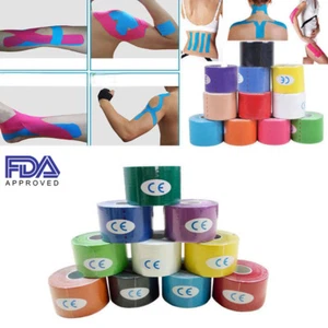 Two Roll Elastic Kinesiology Sports Tape Muscle Pain Care Therapeutic Waterproof - Picture 1 of 13