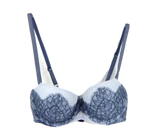 Sujetador Victoria's Secret 32C para mujer muy sexy elevador balconette gris encaje usado en excelente estado - Imagen 1 de 4